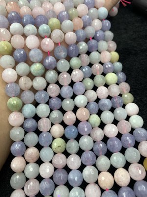 Morganite 128 Faceted Semi-Finished Long Strand 38cm