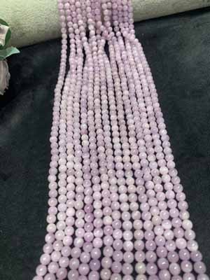 Kunzite 6mm Semi-Finished Long Chain, 38cm