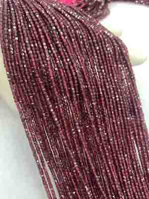 Red Garnet Cube Long Chain 38cm