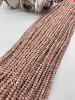 Pink opal abacus beads 3x5mm, long chain 38cm.