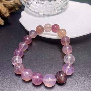 High-quality purple Madagascar pink quartz (11mm) single wrap.