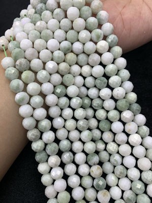 Burma Jade 128-Facet Semi-Finished Long Strand 38cm