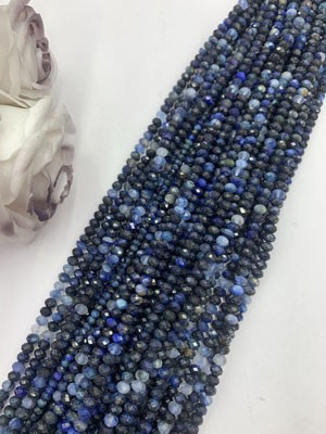 Blue Kyanite Abacus Beads 4×5mm Long Chain, 38cm