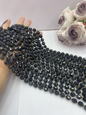 Blue Tiger Eye Lucky Bead 10mm, Long Chain 38cm