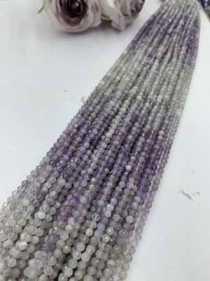 Purple Jade Gradient 3mm Faceted Long Chain, 38cm