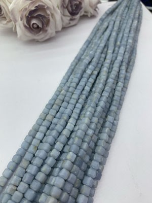 Blue Angel Cube Beads 6×6mm, Long Chain 38cm