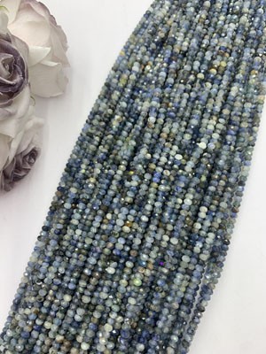 Blue Kyanite Abacus Beads 3×5mm Long Chain, 38cm