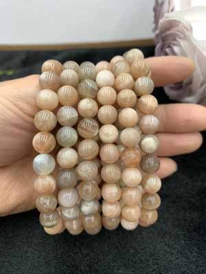 Orange moonstone bracelet 8mm.