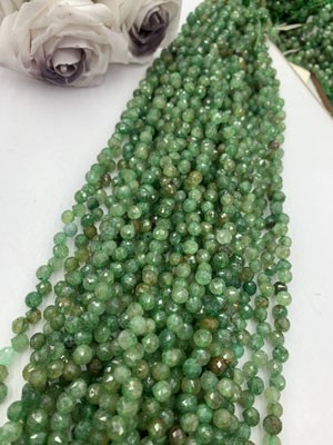 Green Strawberry Quartz 6mm teardrop, 38cm long chain