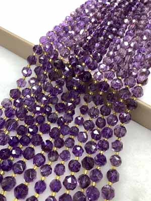 Brazilian Amethyst Faceless Beads (approx. 10–11mm per bead), 38cm long chain