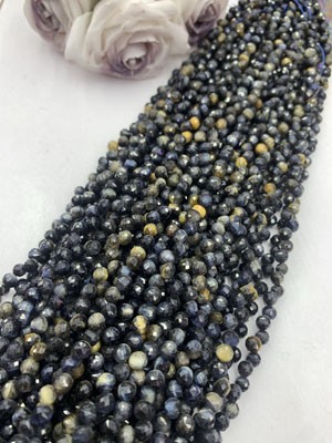 Yellow & Blue Tiger Eye Teardrop Long Chain 38cm