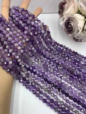 Amethyst Faceted Cut 10mm 38cm Long Chain_003
