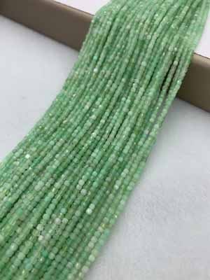 Australian Jade Square Beads 2×2mm, 38cm Long Chain