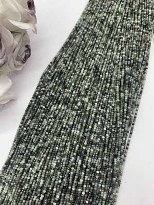 Emerald Abacus Beads 2×3mm, 38cm Long Chain