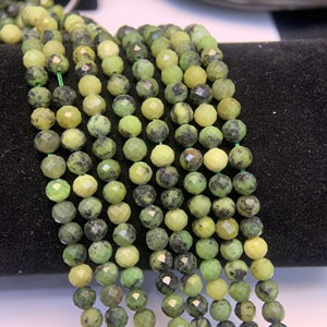 Canadian Jade Faceted Beads (4mm), Semi-Finished Long Chain, 39cm
