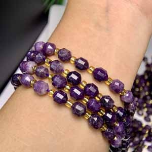 Purple Seraphinite Lucky Bead (7mm), Semi-Finished 39cm Long Chain