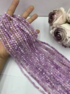 Purple Jade Color Diamond Cut 6mm, 38cm Long Chain
