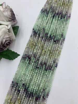 Fluorite Gradient Faceted 3mm Semi-Finished Long Chain, 38cm