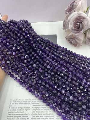 Amethyst Faceted Cut 10mm 38cm Long Chain_002