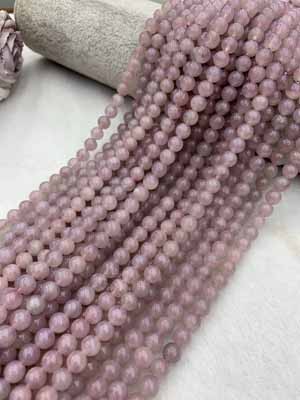 Purple Madagascar Rose Quartz 6mm Semi-Finished Long Chain 38cm