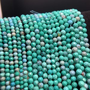 Green Turquoise Faceted Long Chain (Size: 4-5-6mm) Semi-Finished 39cm