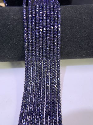 Blue Sand Abacus Beads (2×3mm) Semi-Finished Long Chain 39cm