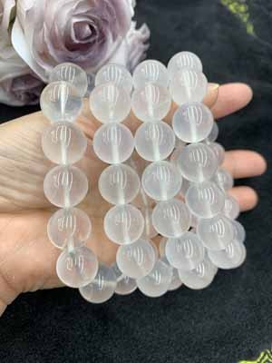 Milky White Crystal 14mm bracelet