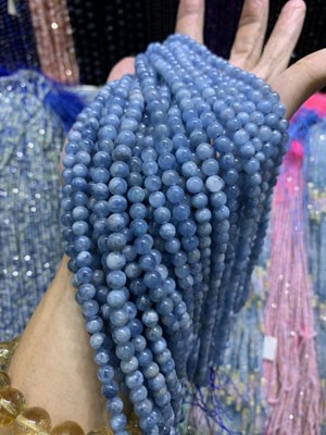 Devil Aquamarine 6mm ¥68 per piece, Semi-Finished Long Strand 38cm