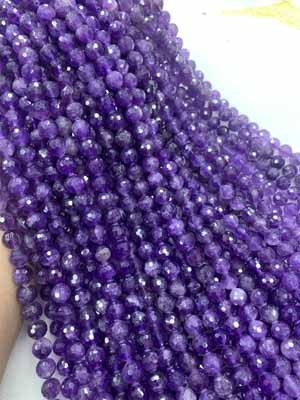 Amethyst 128 Faceted Cut 10mm Semi-Finished Long Chain 38cm