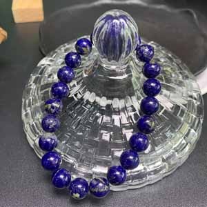 High-quality Lapis Lazuli Single Loop Bracelet (9mm) with Rich Color