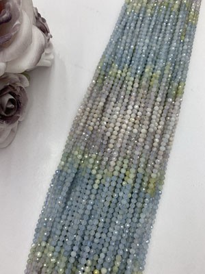 Morganite Aquamarine Gradient 3mm Faceted Long Strand 38cm