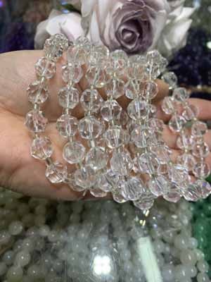 White Crystal Diamond-Cut Bracelet 10mm_001