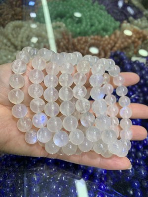 Blue Moonstone Bracelet 8mm–14mm ¥5 per gram