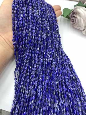 Grade A Lapis Lazuli 4×6mm Teardrop Shape, 38cm Long Chain