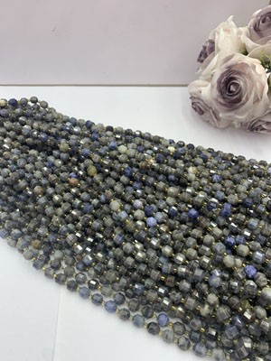 Sapphire Lucky Bead 8mm, Long Chain 38cm