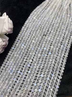 Double A Blue Moonstone Abacus Beads 6×8mm Long Chain 38cm