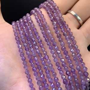 Amethyst Faceted Cut (2.7-4mm), Semi-Finished Long Chain