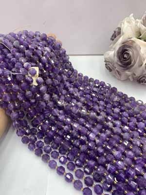 Amethyst Hollow Beads 10mm 38cm Long Chain