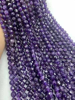 Amethyst 128 Faceted Cut 9mm Semi-Finished Long Chain 38cm