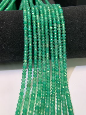 Green Agate Abacus Beads (2mm & 3mm) Semi-Finished Long Chain 39cm