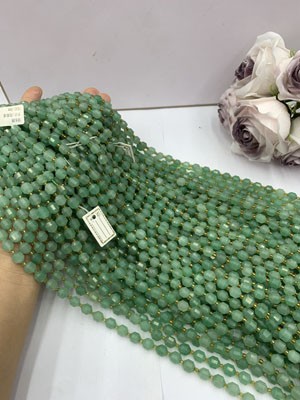 Green Aventurine 8mm Lucky Beads, 38cm Long Chain