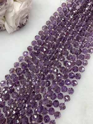 Brazilian Amethyst Faceless Beads (approx. 10–12mm per bead), 38cm long chain