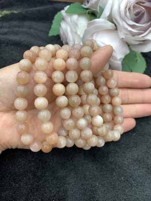 Orange moonstone bracelet 8mm.