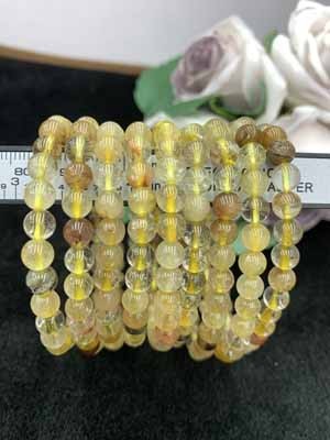 Colored hair crystal bracelet 6mm