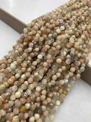Colorful moonstone 6mm teardrop, long chain 38cm