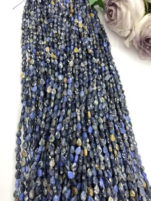 Blue Stone 4×6mm Teardrop Shape, Long Chain 38cm