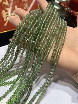 Green Rabbit Hair Quartz 3 Laps, 4mm / 5mm / 6mm